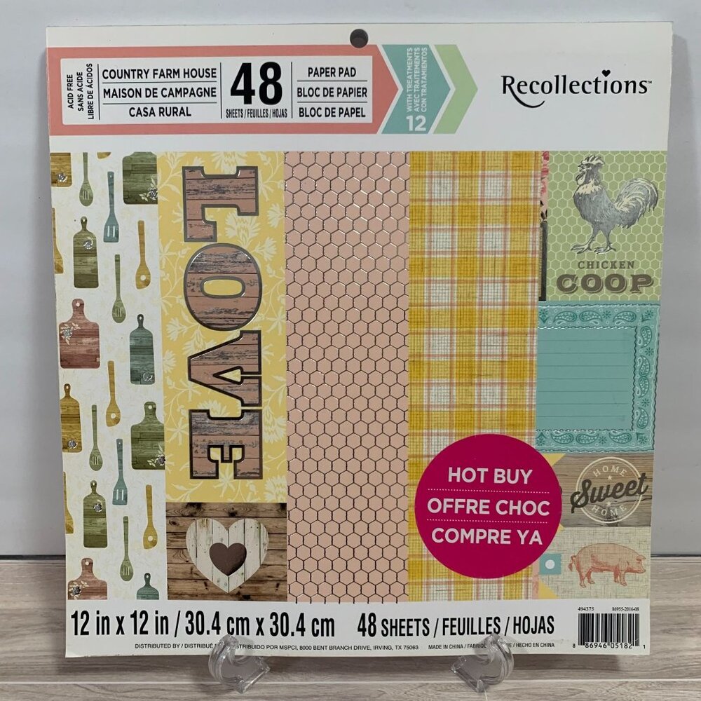 Recollections "Country Farm House" 12x12 Paperpad 48 Sheets Country Core